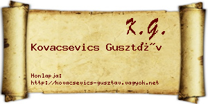 Kovacsevics Gusztáv névjegykártya