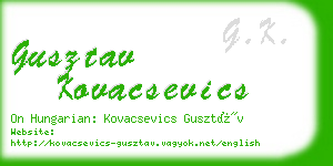 gusztav kovacsevics business card